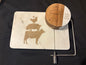 Cheese board with cutter 3 pcs coaster set