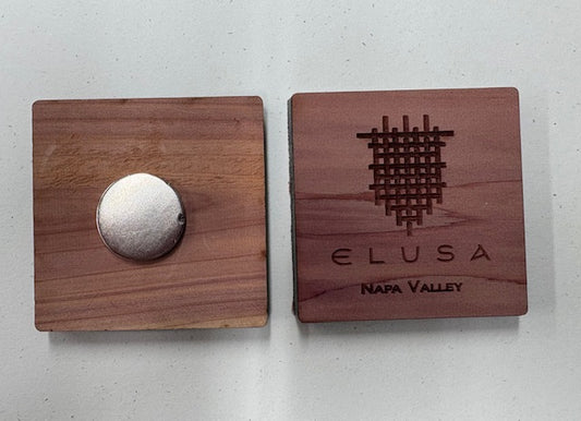 ELUSA | 2" X 2" Aromatic Western Red Cedar Magnet